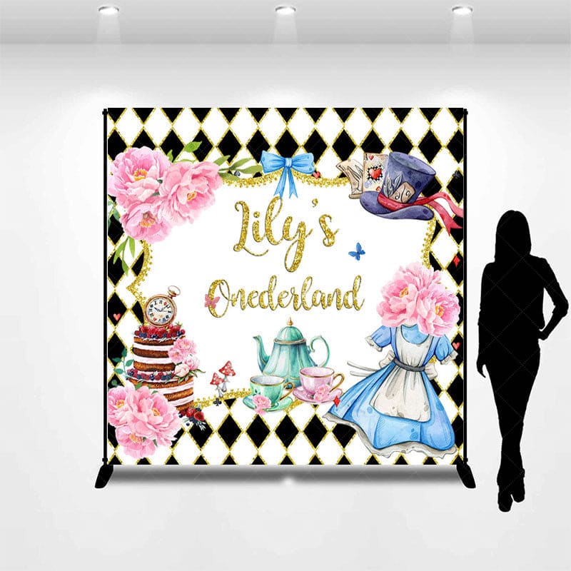 Aperturee - Aperturee Black White Magical Custom Name Onederland Backdrop