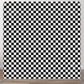 Aperturee - Aperturee Black White Plaid Pattern Square Tension Backdrop