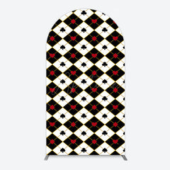 Aperturee - Aperturee Black White Rhombus Poker Birthday Arch Backdrop