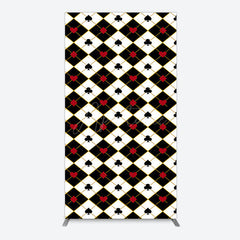 Aperturee - Aperturee Black White Rhombus Poker Birthday Rectangle Backdrop