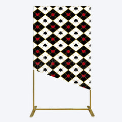 Aperturee - Aperturee Black White Rhombus Poker Birthday Rectangle Backdrop
