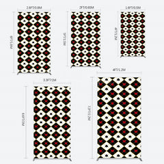 Aperturee - Aperturee Black White Rhombus Poker Birthday Rectangle Backdrop