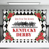 Aperturee - Aperturee Black White Run For The Roses Kentucky Derby Backdrop