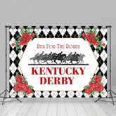 Aperturee - Aperturee Black White Run For The Roses Kentucky Derby Backdrop