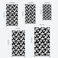 Aperturee - Aperturee Black White Scary Halloween Ghosts Rectangle Backdrop