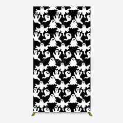 Aperturee - Aperturee Black White Scary Halloween Ghosts Rectangle Backdrop