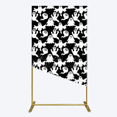 Aperturee - Aperturee Black White Scary Halloween Ghosts Rectangle Backdrop