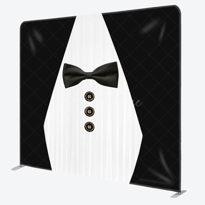 Aperturee - Aperturee Black White Suit Fathers Day Square Tension Backdrop