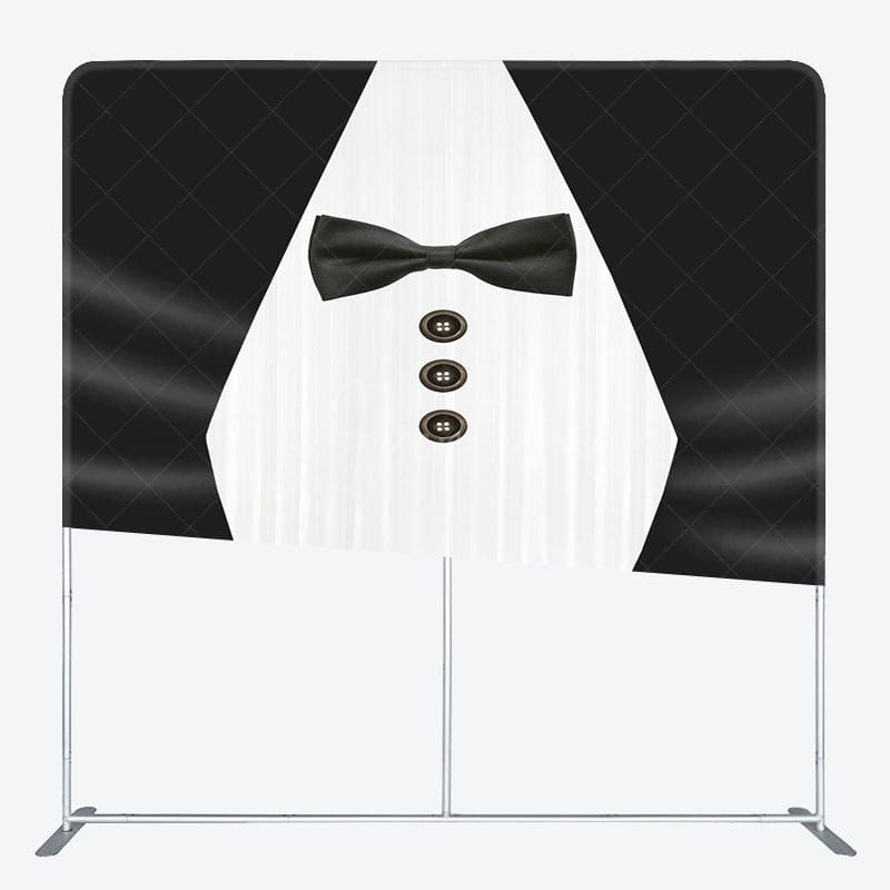 Aperturee - Aperturee Black White Suit Fathers Day Square Tension Backdrop