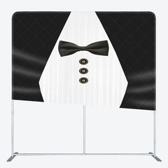 Aperturee - Aperturee Black White Suit Fathers Day Square Tension Backdrop