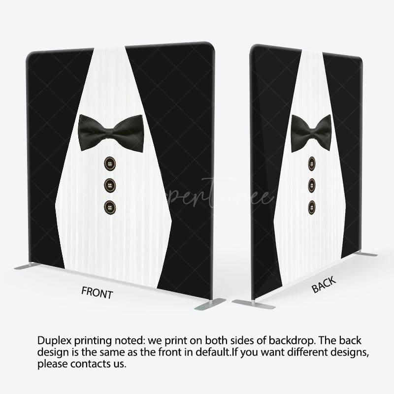 Aperturee - Aperturee Black White Suit Fathers Day Square Tension Backdrop