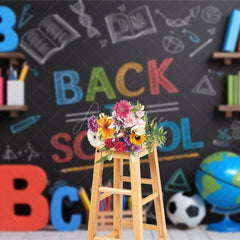 Aperturee - Aperturee Blackboard Bookshelf Welcome Back To School Backdrop