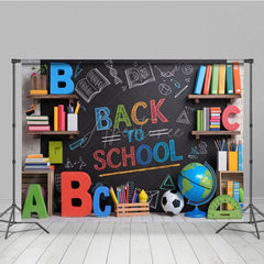 Aperturee - Aperturee Blackboard Bookshelf Welcome Back To School Backdrop