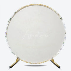 Aperturee - Aperturee Blessing On Your Confirmation Round Backdrop Gold Cross and Doves for Baptism or First Holy Communion Party