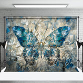 Aperturee - Aperturee Blue Abstract Crystal Butterfly Photography Backdrop