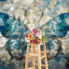 Aperturee - Aperturee Blue Abstract Crystal Butterfly Photography Backdrop