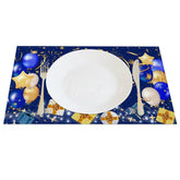 Aperturee - Aperturee Blue And Gold Balloon Birthday Set of 4 Placemats