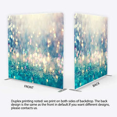 Aperturee - Aperturee Blue and Gold Bokeh Tension Fabric Backdrop Elegant Glitter Photography Studio Background