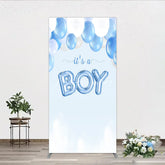 Aperturee - Aperturee Blue and White Balloons with It’s a Boy Foil Message Rectangle Arch Backdrop Gender Reveal Baby Shower Party Decor