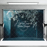 Aperturee - Aperturee Blue Arch Wall Floral Wedding Photography Backdrop