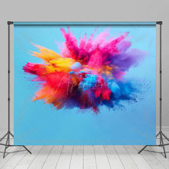Aperturee - Aperturee Blue Artistic Colorful Powder Burst Photo Backdrop