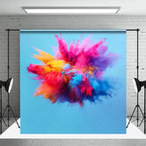 Aperturee - Aperturee Blue Artistic Colorful Powder Burst Photo Backdrop