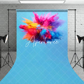 Aperturee - Aperturee Blue Artistic Colorful Powder Burst Sweep Backdrop