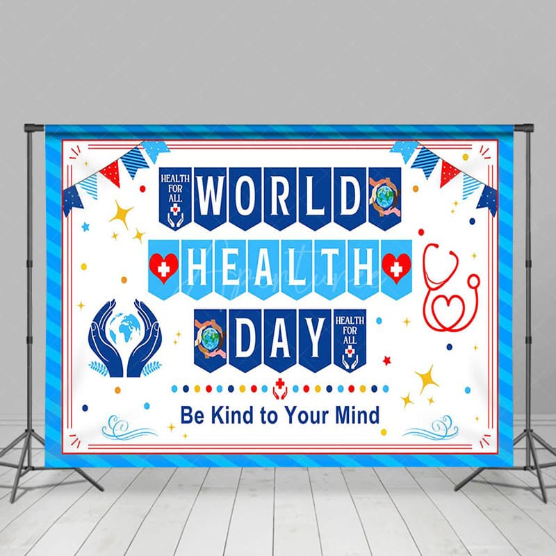 Aperturee - Aperturee Blue Be Kind To Your Mind World Health Day Backdrop