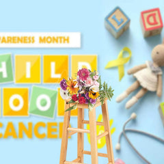 Aperturee - Aperturee Blue Bunny Childhood Cancer Awareness Month Backdrop