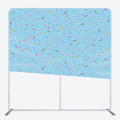 Aperturee - Aperturee Blue Colorful Candy Stars Square Tension Backdrop