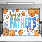 Aperturee - Aperturee Blue Cookie Hearts Plaid Happy Fathers Day Backdrop