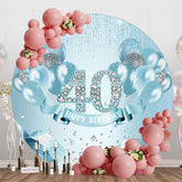Aperturee - Aperturee Blue Diamonds Balloon Round 40th Birthday Backdrop