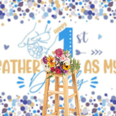Aperturee - Aperturee Blue Dots Happy 1st Fathers Day As My Daddy Backdrop