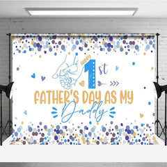 Aperturee - Aperturee Blue Dots Happy 1st Fathers Day As My Daddy Backdrop
