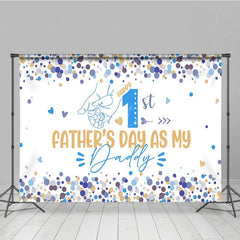 Aperturee - Aperturee Blue Dots Happy 1st Fathers Day As My Daddy Backdrop