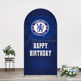 Aperturee - Aperturee Blue Football Club Logo Sport Birthday Arch Backdrop