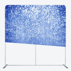 Aperturee - Aperturee Blue Glitter Tension Fabric Backdrop Sparkle Bokeh Photography Background Abstract Shimmer Decoration