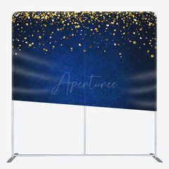 Aperturee - Aperturee Blue Gold Glitter Party Square Double-Sided Backdrop