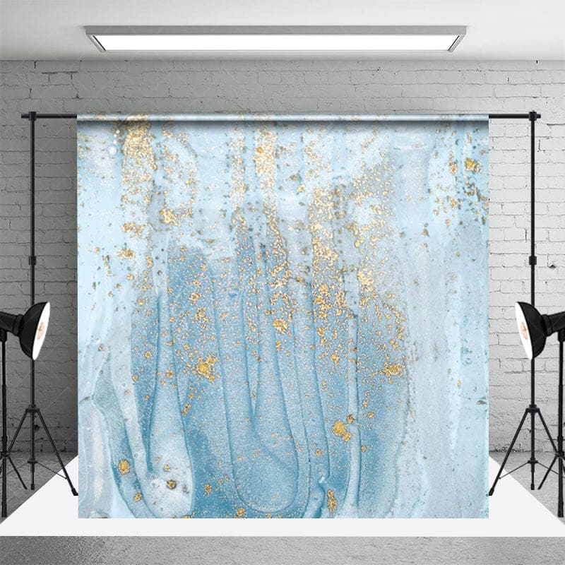 Aperturee - Aperturee Blue Green Black Gold Marbled Room Set Backdrop