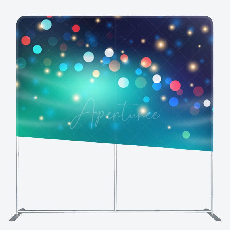 Aperturee - Aperturee Blue Green Gradient Neon Bokeh Backdrop For Party