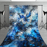 Aperturee - Aperturee Blue Grey Abstract Butterfly Fine Art Sweep Backdrop