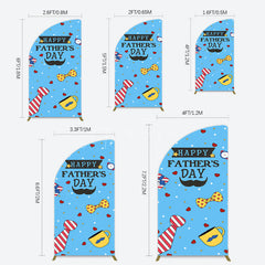Aperturee - Aperturee Blue Heart Stars Happy Fathers Day Half Moon Arch Backdrop