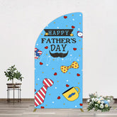 Aperturee - Aperturee Blue Heart Stars Happy Fathers Day Half Moon Arch Backdrop
