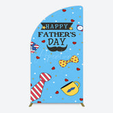Aperturee - Aperturee Blue Heart Stars Happy Fathers Day Half Moon Arch Backdrop