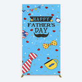 Aperturee - Aperturee Blue Heart Stars Happy Fathers Day Rectangle Backdrop