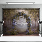 Aperturee - Aperturee Blue Hydrangea Wedding Arch Backdrop Enchanted Forest Photo Prop Magical Woodland Bridal Shower Decor