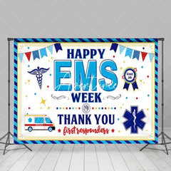 Aperturee - Aperturee Blue Medical Staff Happy EMS Week Thank You Backdrop