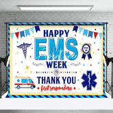 Aperturee - Aperturee Blue Medical Staff Happy EMS Week Thank You Backdrop