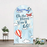 Aperturee - Aperturee Blue Oh The Places You Go Happy Birthday Arch Backdrop