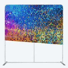 Aperturee - Aperturee Blue Orange Gradient Sequin Glitter Backdrop For Decor